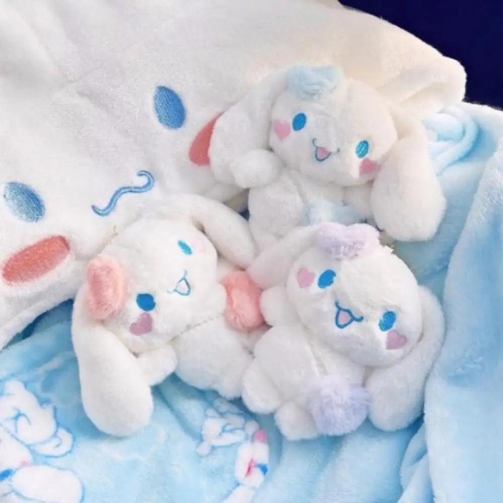 Sanrioes Anime Cinnamoroll Plush Key Chain Cartoon Soft Stuffed Animals Doll Plushie Bag Pendant Couple Gifts Party Decor Toys