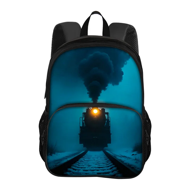 Train Round Front Bag Backpack Fashionable Large Capacity New Lightweight Printed Best Companion for Boys and Girls