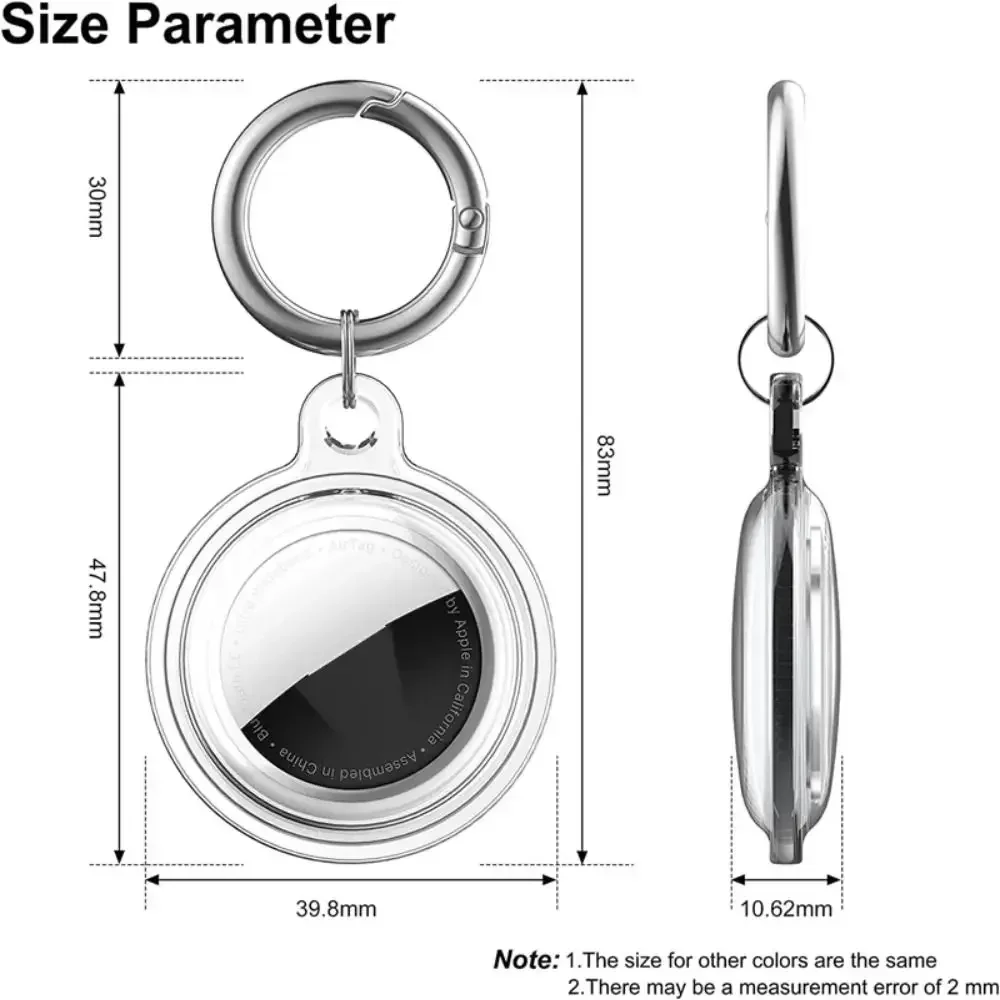 

CoverJoy For AirTag Keychain Case Shockproof TPU Protective Holder with Metal Ring Full Coverage Anti Lost Cover,