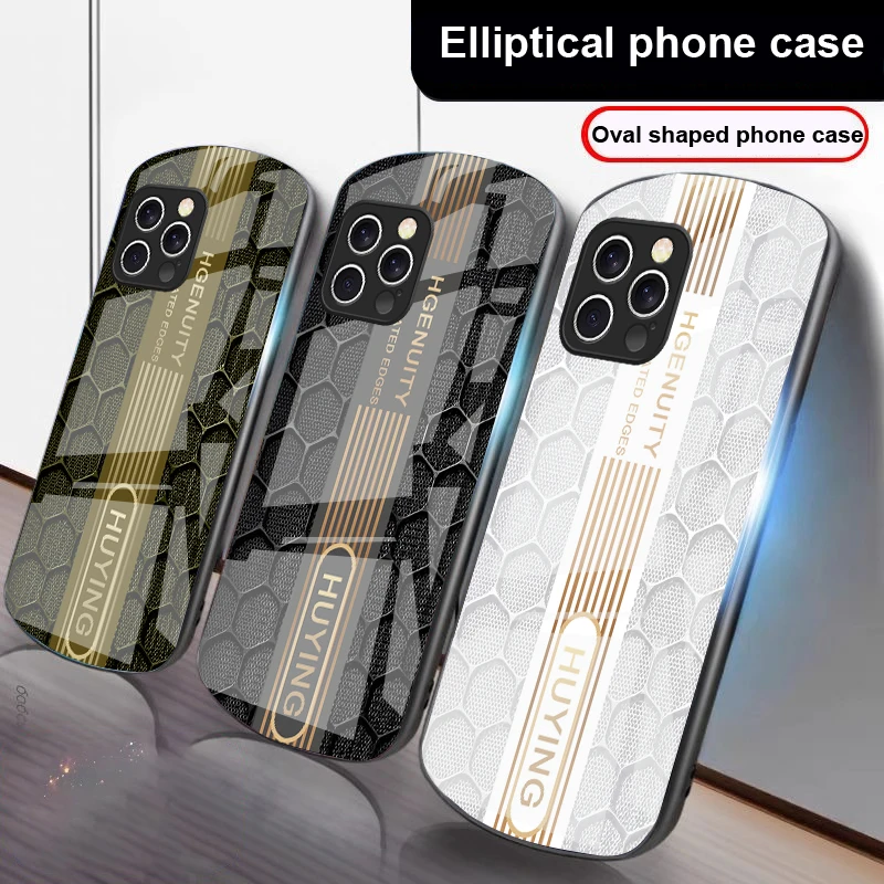 

Rose purple honeycomb For iPhone 16 15 14 13 Plus 12 mini 11 Pro Max XR Xs Max X 7 8 6 6S 2022 20 Elliptical glass phone case