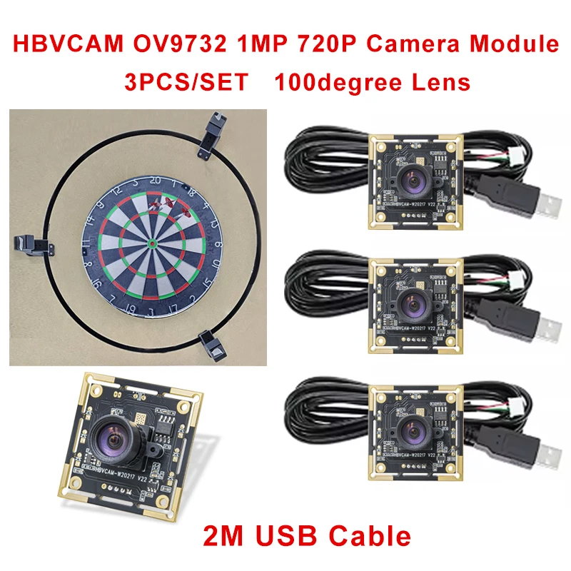COJJ 3 x 100 Grad Kamera Modul, 1 MP, OV9732, 1280 x 720, USB Treiber