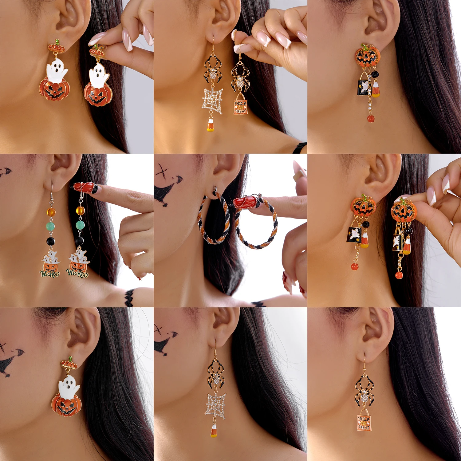 Хэллоуин-с-бриллиантами-и-жемчужной-кисточкой-асимметричные-серьги-с-капающим-маслом-забавная-тыква-оптовая-продажа