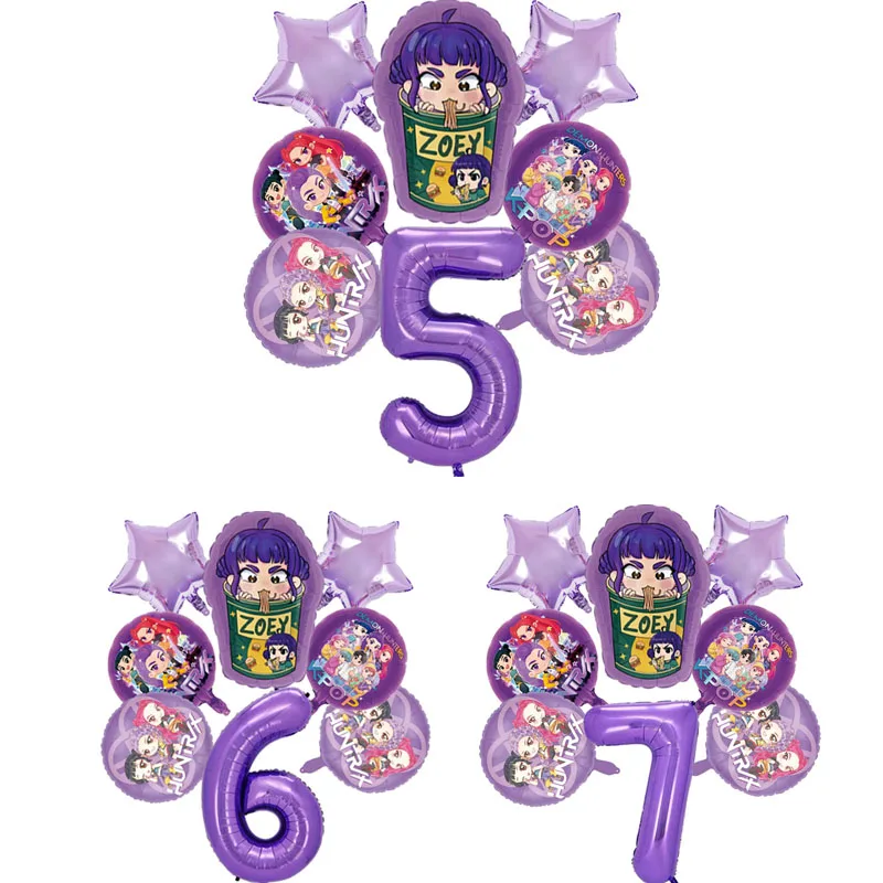 8 قطعة Kpop شيطان الصيادين بالونة عيد ميلاد مجموعة الموسيقى فتاة عدد بالونات ديكور الكرتون لوازم الحفلات استحمام الطفل لعبة هدايا الاطفال #1