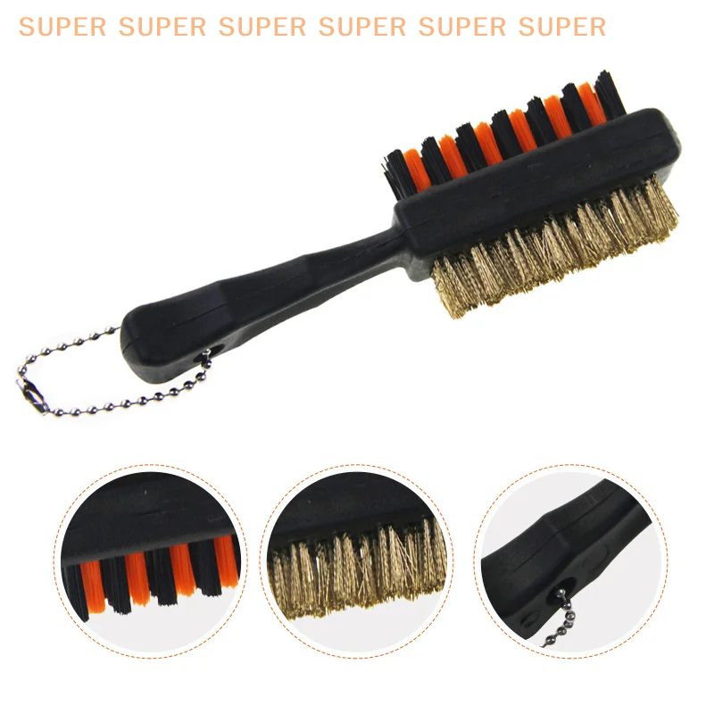 Portable Metal Lightweight Nylon Brushes for Golf Balls Shoes Golf Club Brush Groove Cleaner Dual Sided Cleaning Tools