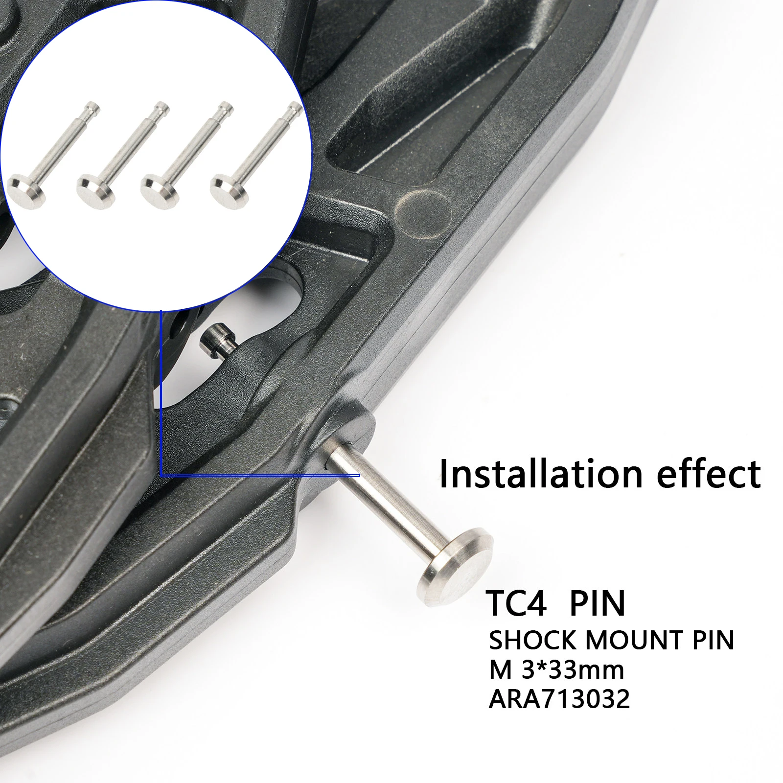 Titanium Alloy Shock Mount Pin for 1/7 1/8 ARRMA 6S Car TYPHON KRATON MOJAVE NOTORIOUS FIRETEAM INFRACTION LIMITLESS