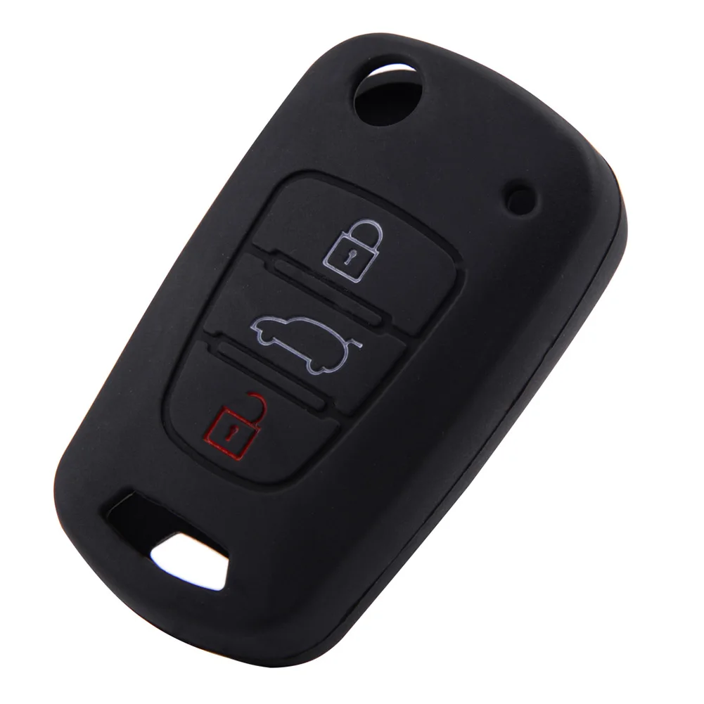 For Kia For Sportage 3 Buttons Silicone Car Key Cover Dandkey Silicone Car Key Cover Case Dark Blue Red Light Blue Black Pink