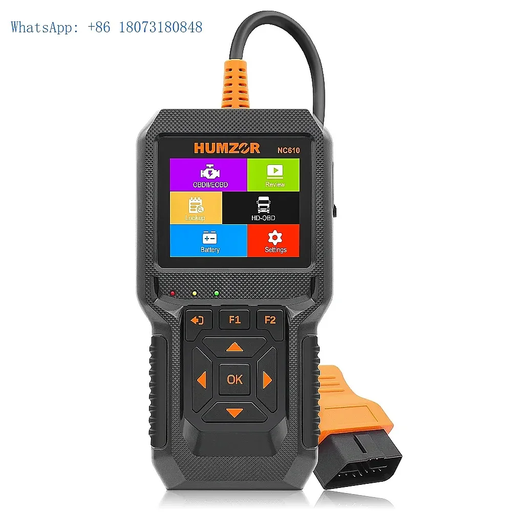 Humzor Nexzcheck NC610 2in1 OBD2 Code Reader OBD Scanner 12V 24V Car and Truck Diagnostic Machine Tool