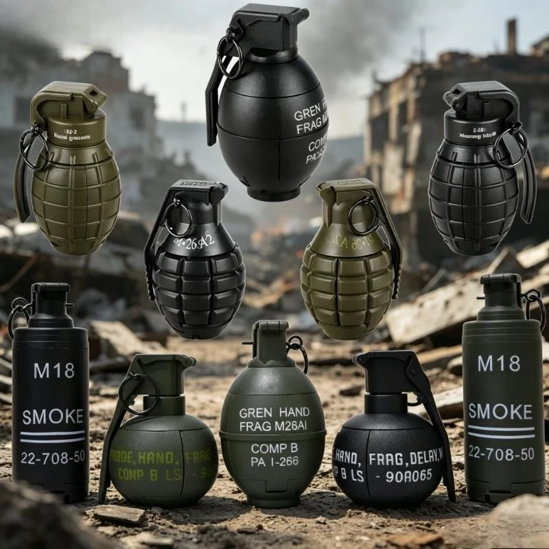 

M67 Smoke Grenade Replica Toy, Water Burst Fun Novelty Toy, 10 Different Types Game Prop Model for Outdoor Activity