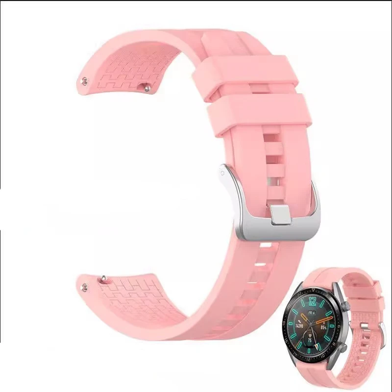 20มม.22มม.สำหรับนาฬิกา Huawei GT GT2 3 Pro ซิลิโคนสายคล้องกีฬาสำหรับ samsung Galaxy 3