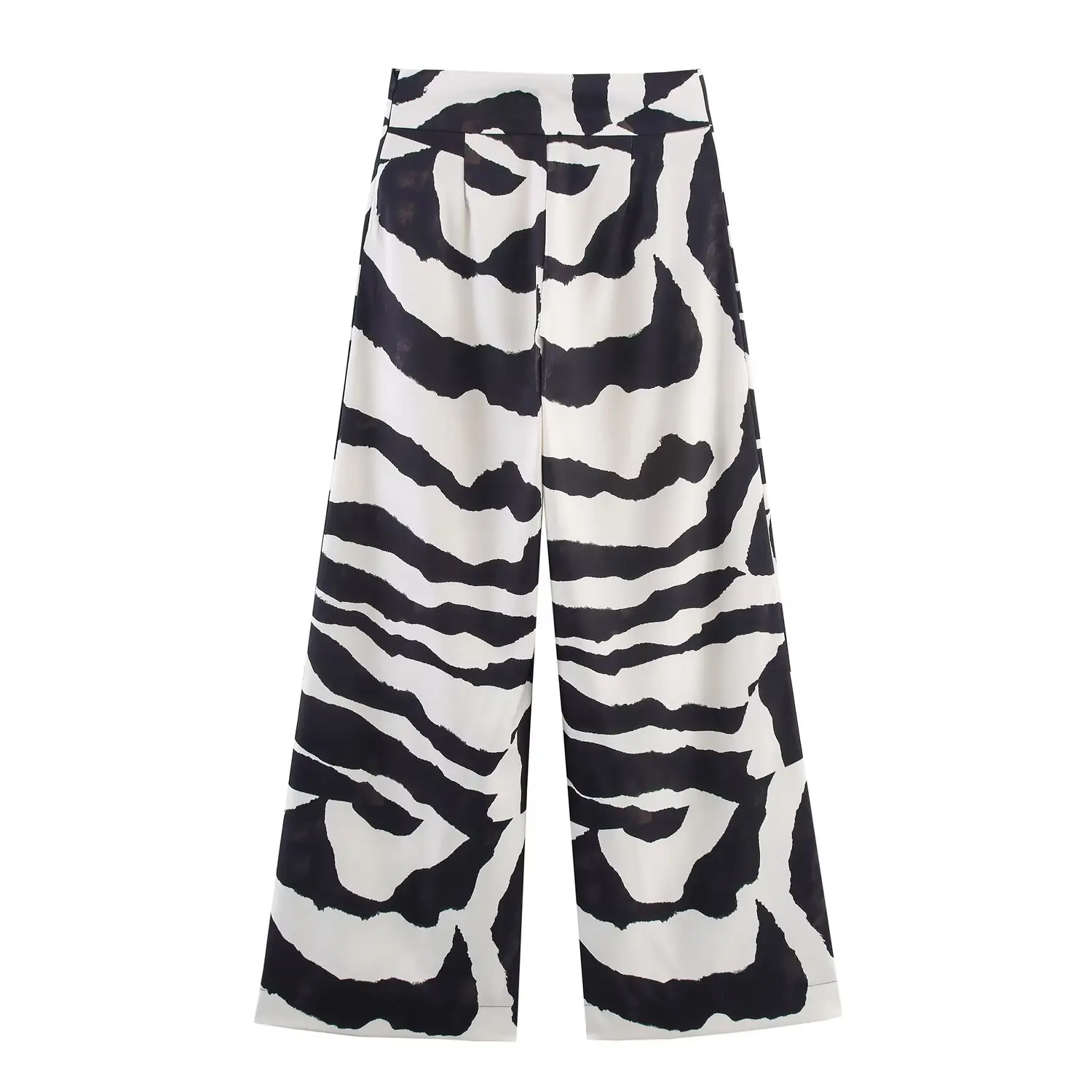 2025 novas roupas femininas estilo europeu e americano moda padrão zebra calças casuais de perna larga