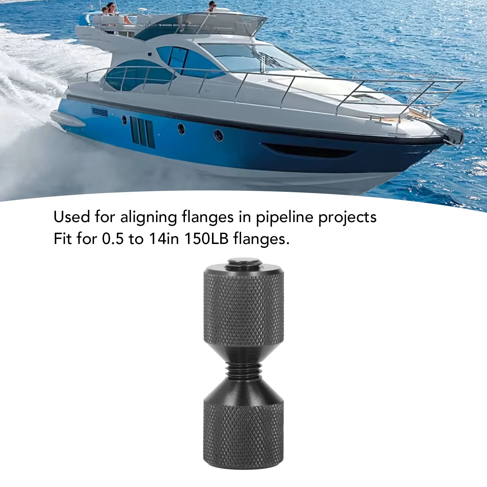 2pcs Aluminum Anodized Flange Alignment Pins 2-Hole Precision Thread for 0.5 to 14in 150LB Flanges Easy Installation