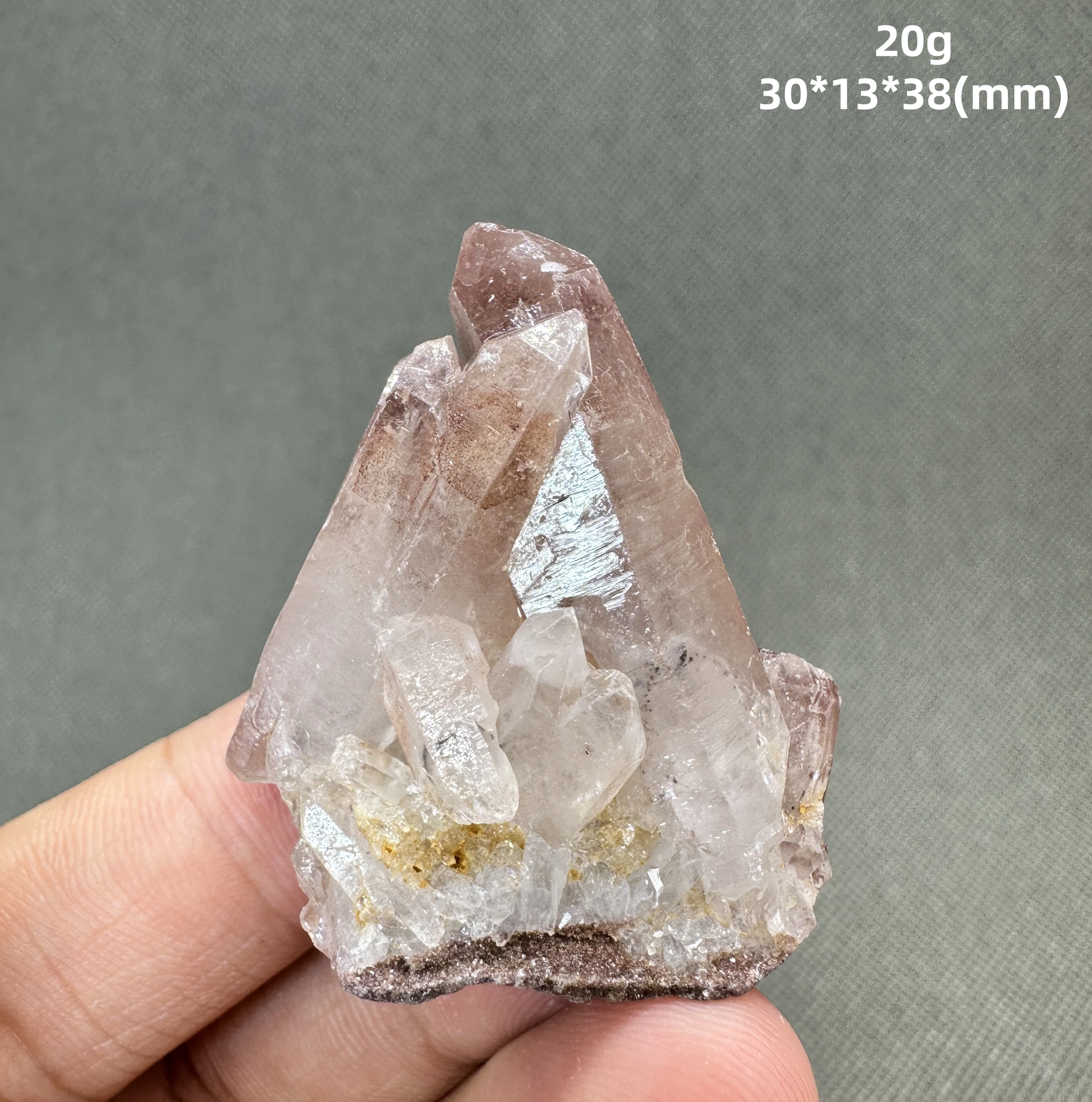 20 g Natural Reddish brown crystal mineral specimen + healing quartz crystals and stones rock gemstone