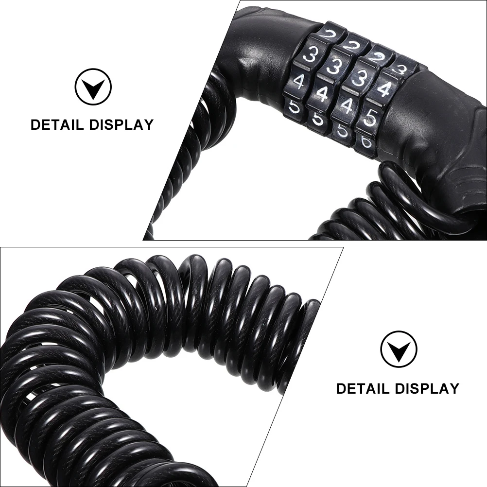 

2Pcs Bike Lock Waterproof Extendable Steel Cable Lock for Bicycle Anti Theft Durable Black 4Digit Password
