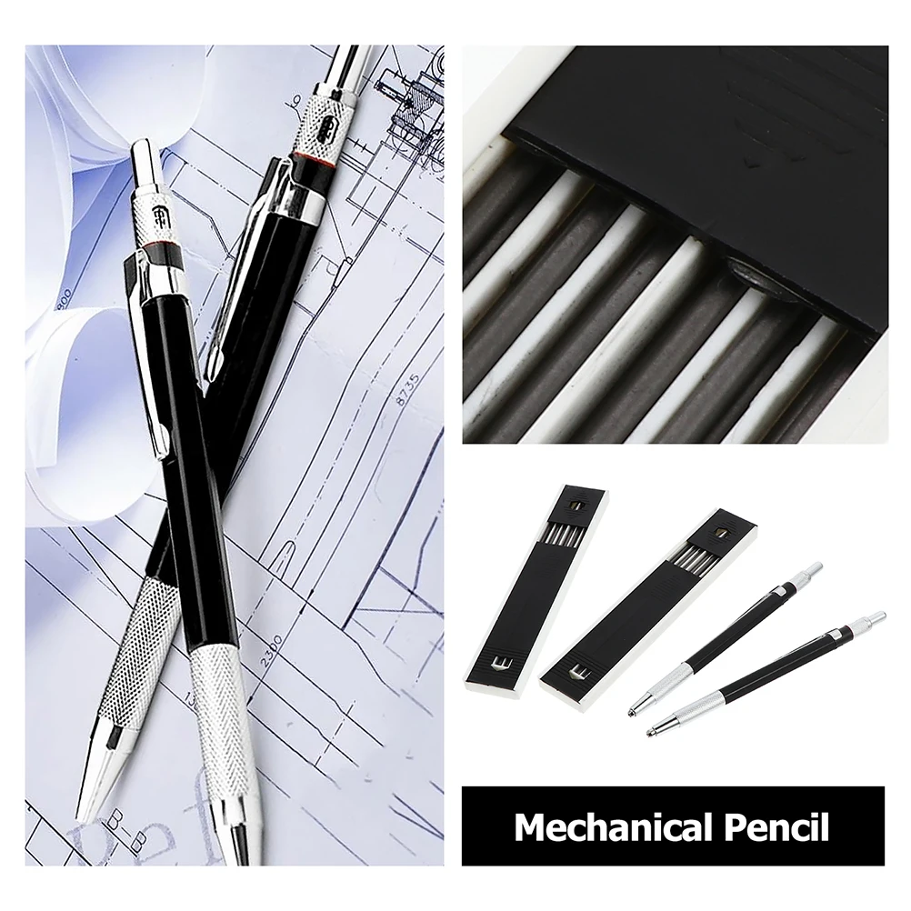 3 set Automatic Pencils 3 Sets Engineering Marker Pen Metal Mechanical Drafting Pencil For Woodworking Drawing Writing
