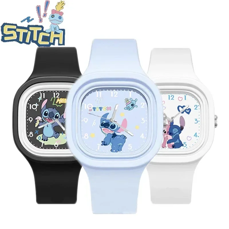 Orologio Disney Stitch per bambini Lilo & Stitch orologio sportivo in Silicone per cartoni animati orologio da polso impermeabile quadrato carino per regali per bambini