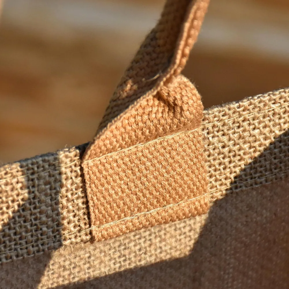 حقائب يد من الخيش لوصيفات العروس - حقائب سفر من الجوت بمقابض، 12.5 × 5 × 9.8 بوصة، مقاس متوسط، مثالية للترفيه والعطلات #5