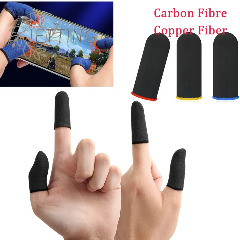 Caliente 2 uds 1 par de fundas para dedos de jugador a prueba de sudor cubiertas para dedos de jugador pantalla táctil funda para yemas de los dedos para juegos móviles