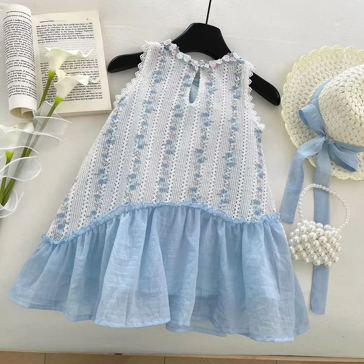 Girls Casual Dresses Enchanted Lace Sundress - Princess Vacation Gown for Girls 2 To 8 Years Kids Clothes Toddler Girl Clothes