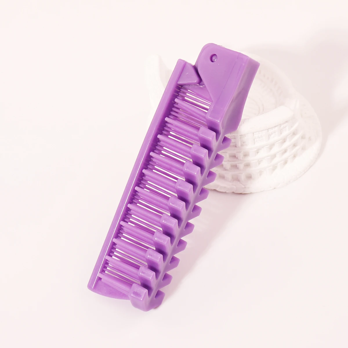 Portable Travel Folding Comb Brush Anti-Static Styling Massage Comb Professional Hair Styling Tool Special for Real Hair Wigs