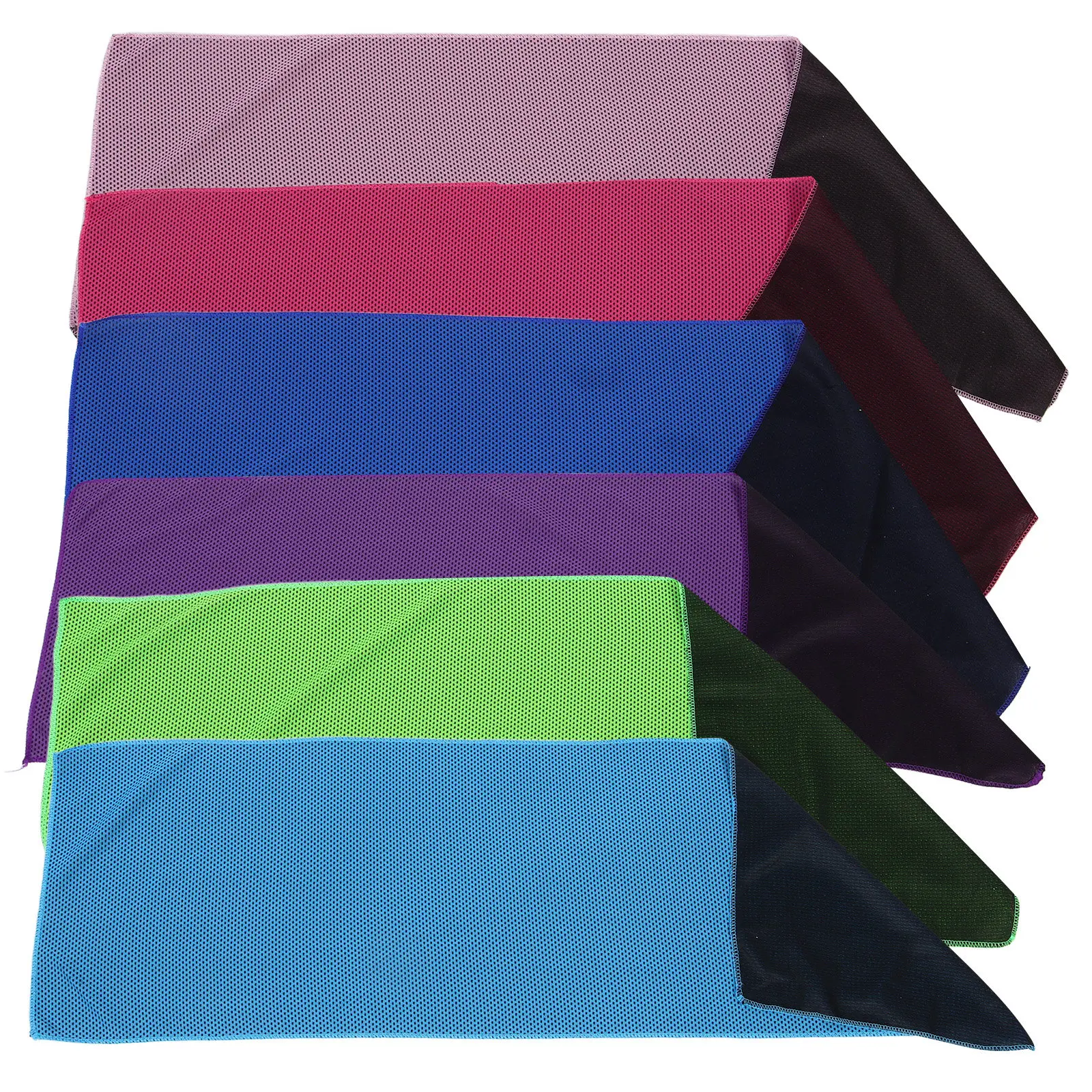 6Pcs Quick Dry Cooling Towels Soft Breathable Gym Workout Sweat Absorbing Yoga Towels for Fitness Travel And Outdoor Activities