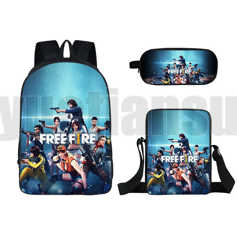 3D Game Free Fire Garena Backpack Women High Quality Travelbag Men Zipper Rucksacks Notebook Shoulder Bag Schoolbag Pencil Case