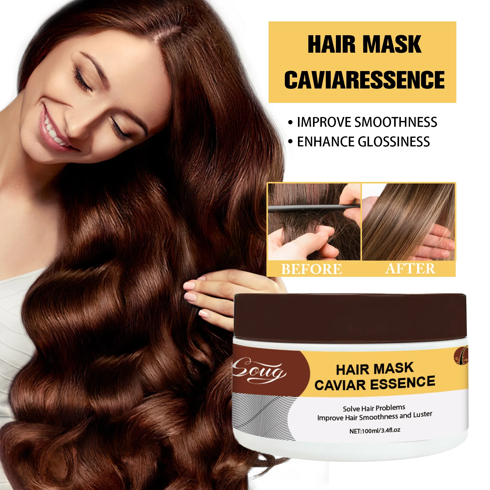 

Argan Oil & Collagen Hair Treatment Mask, Deep Repair for Dry Damaged Hair, Intensive Conditioning