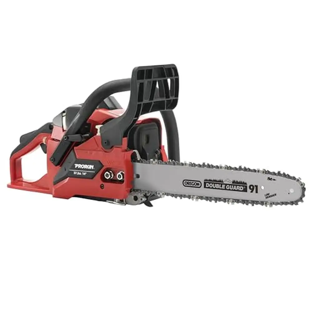 

Gas-Powered Chainsaw 37.2cc 2-Cycle 1.6HP Oregon Bar & Chain Auto Oiler Spring-Assist Start Metal Frame 14" Bar Commercial Grade