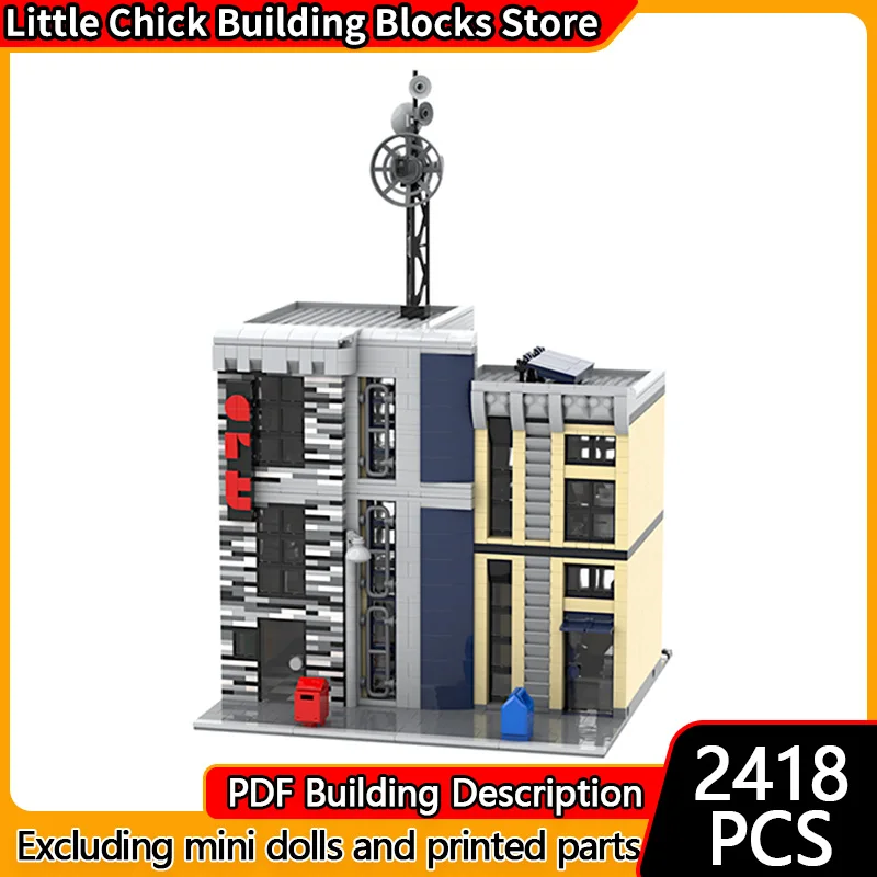 

Street View Model MOC Building Bricks Art Gallery And Residential House Modular Technology Gifts Holiday Assemble Children Toys