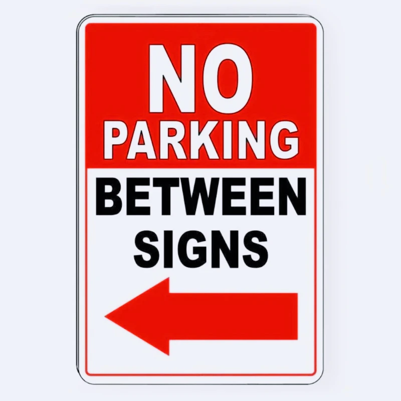 No Parking Between Signs, Lightweight Left Arrow Sign Car Stickers 20x30cm PVC KK