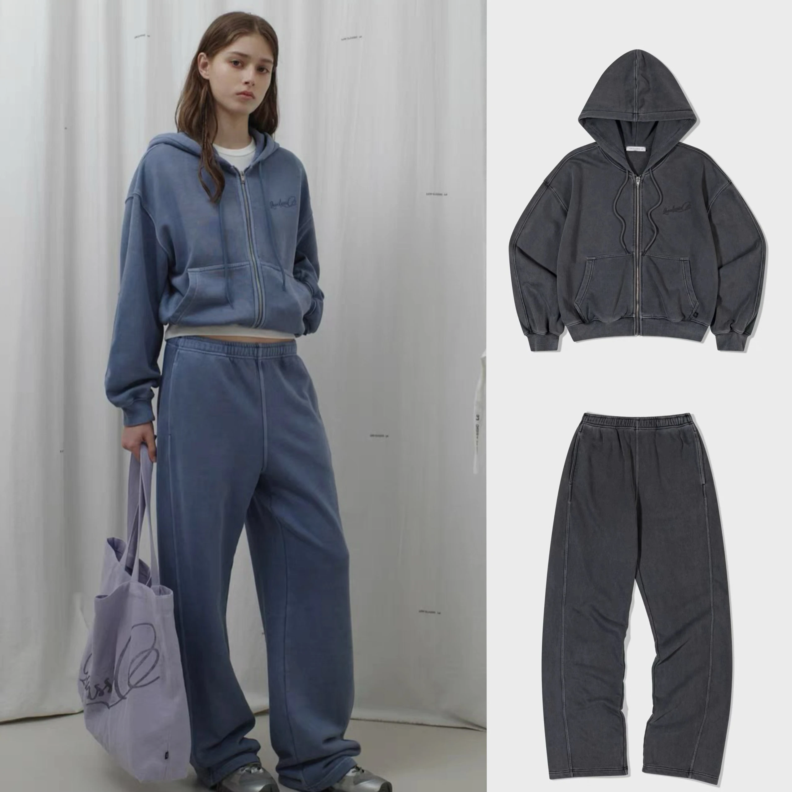

Толстовка с капюшоном на молнии Jaet, прямые повседневные брюки, комплект спортивной одежды для женщин, зимняя коллекция, длинный свек с капюшоном