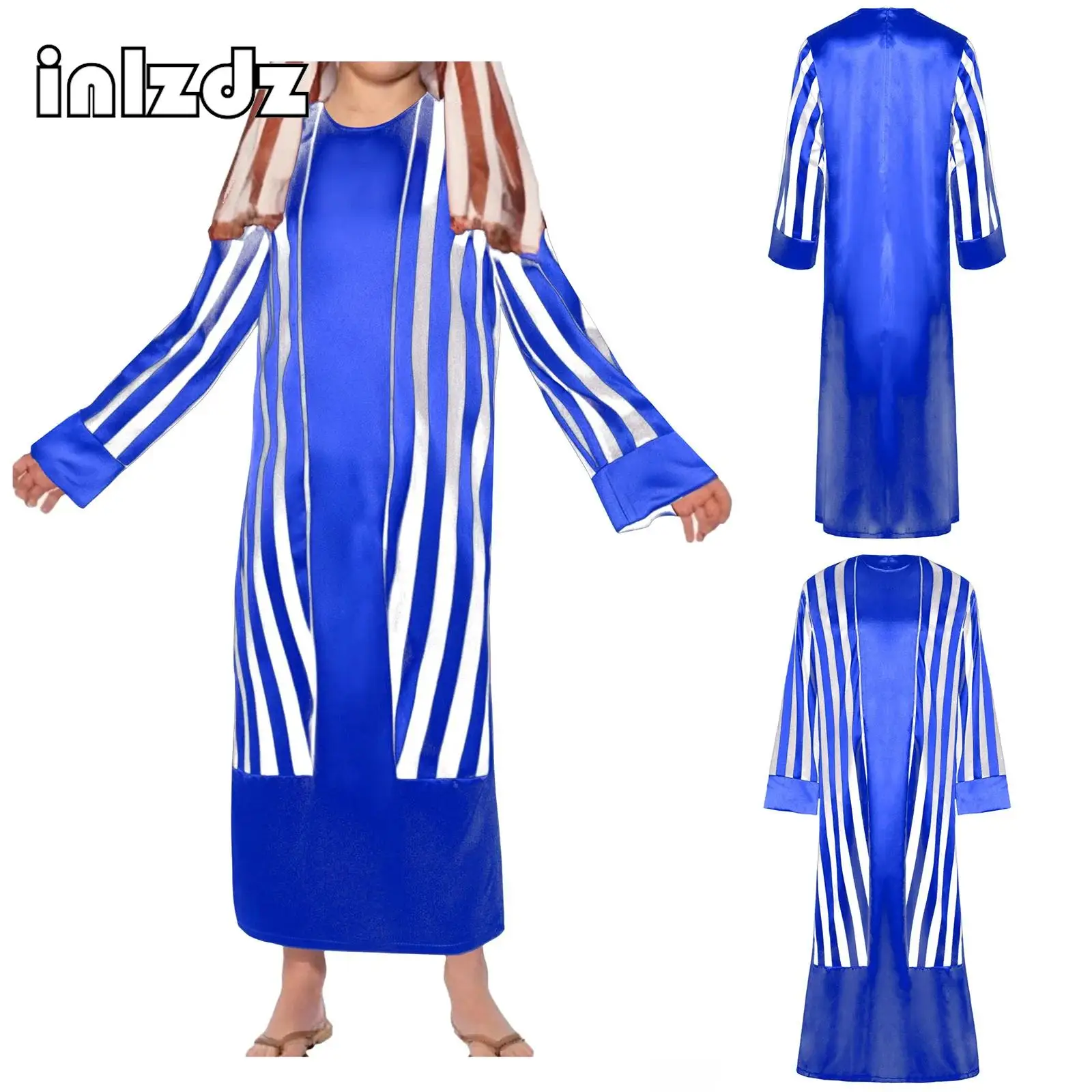 

Boys Fancy Arabian Robe Cosplay Costumes Color Contrast Long Sleeve Robes for Themed Parties Halloween Birthday Party Daily Wear