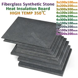 Fiberglass Synthetic Stone Mold Heat Insulation Board HIGH TEMP 350℃ Black Sheet Plate 100x100,200x200,300x300mm Thickness 3-6mm