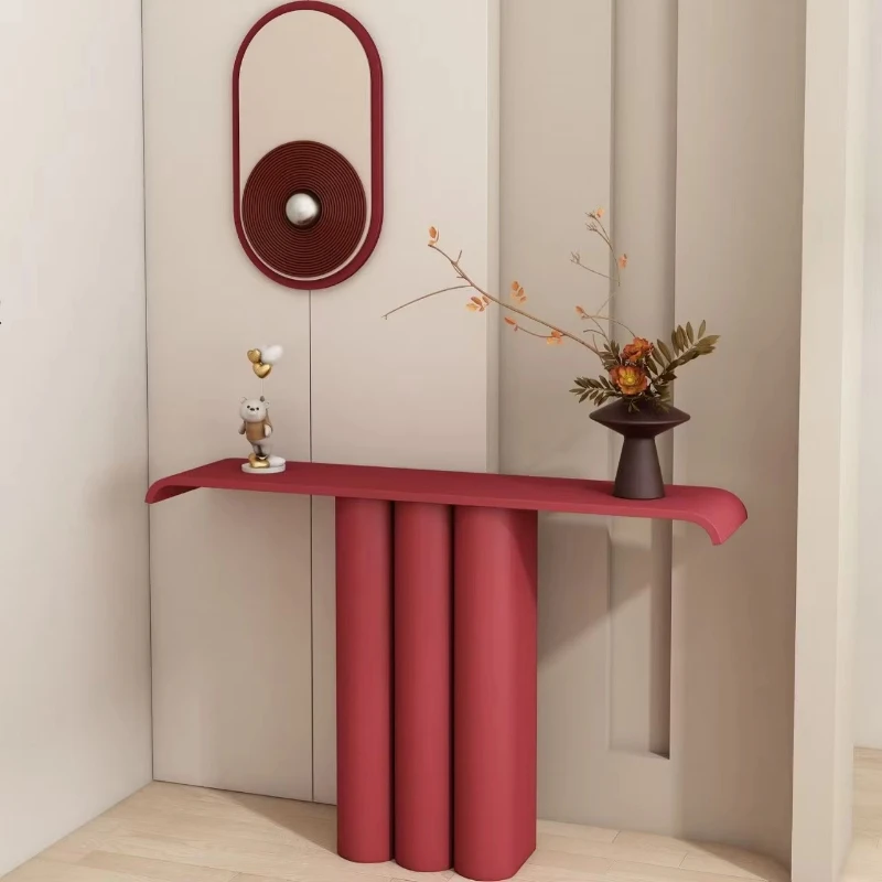Retro Modern Simple Entrance Cabinet and Side Cabinet Living Room Locker Red Home Furniture