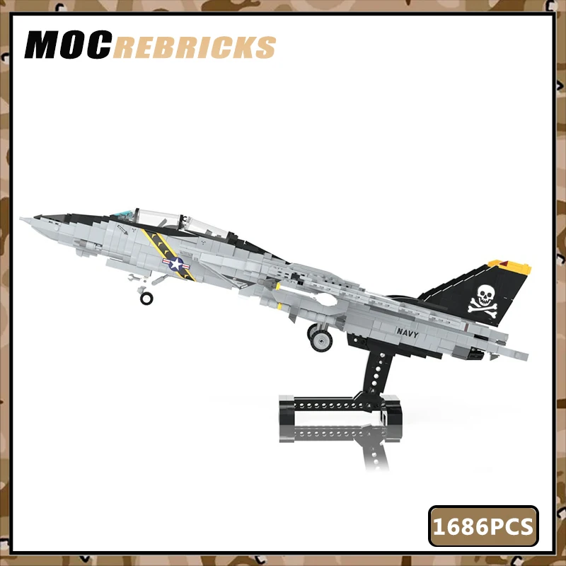 

Военное оружие серии F14 Tomcat Fighter Сверхзвуковой корабль-десантный самолет Строительный блок Самолет DIY Модель MOC Кирпичи Игрушки Подарки