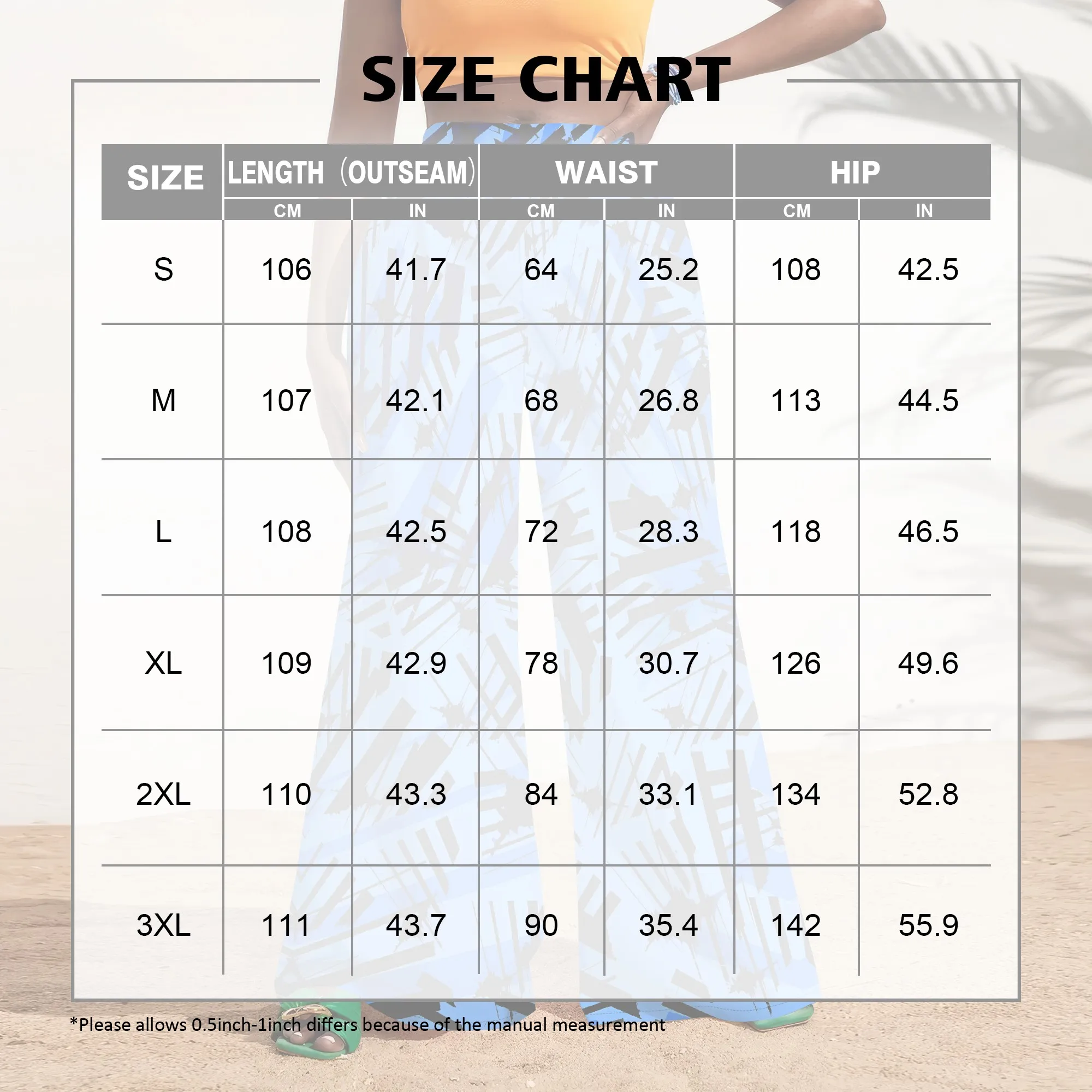 Streetwear High Waist Wide Leg Pants Women Blue Black Abstract Print Casual Summer Trousers