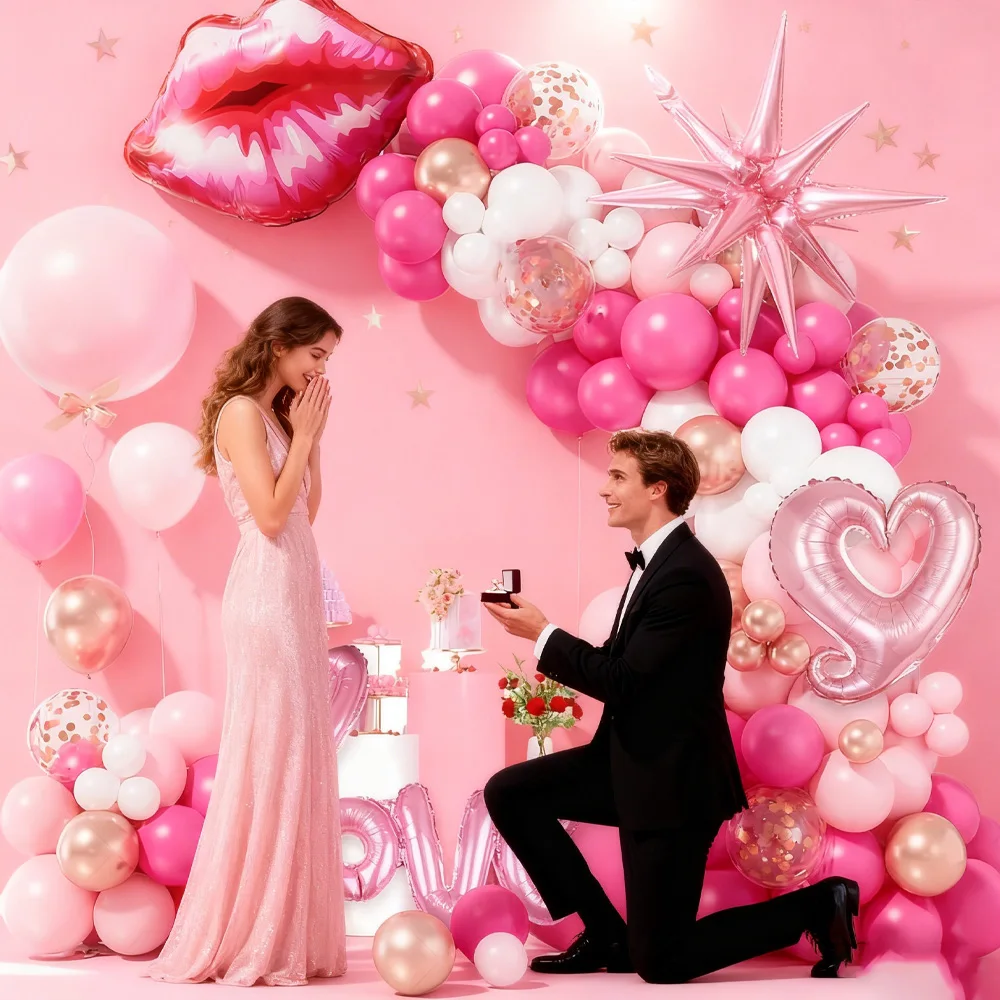 

Party Balloon Set Valentine’s Day Balloons Pink Balloon Garland Arch Kit for Girl Birthday Wedding Baby Shower Party Decoration