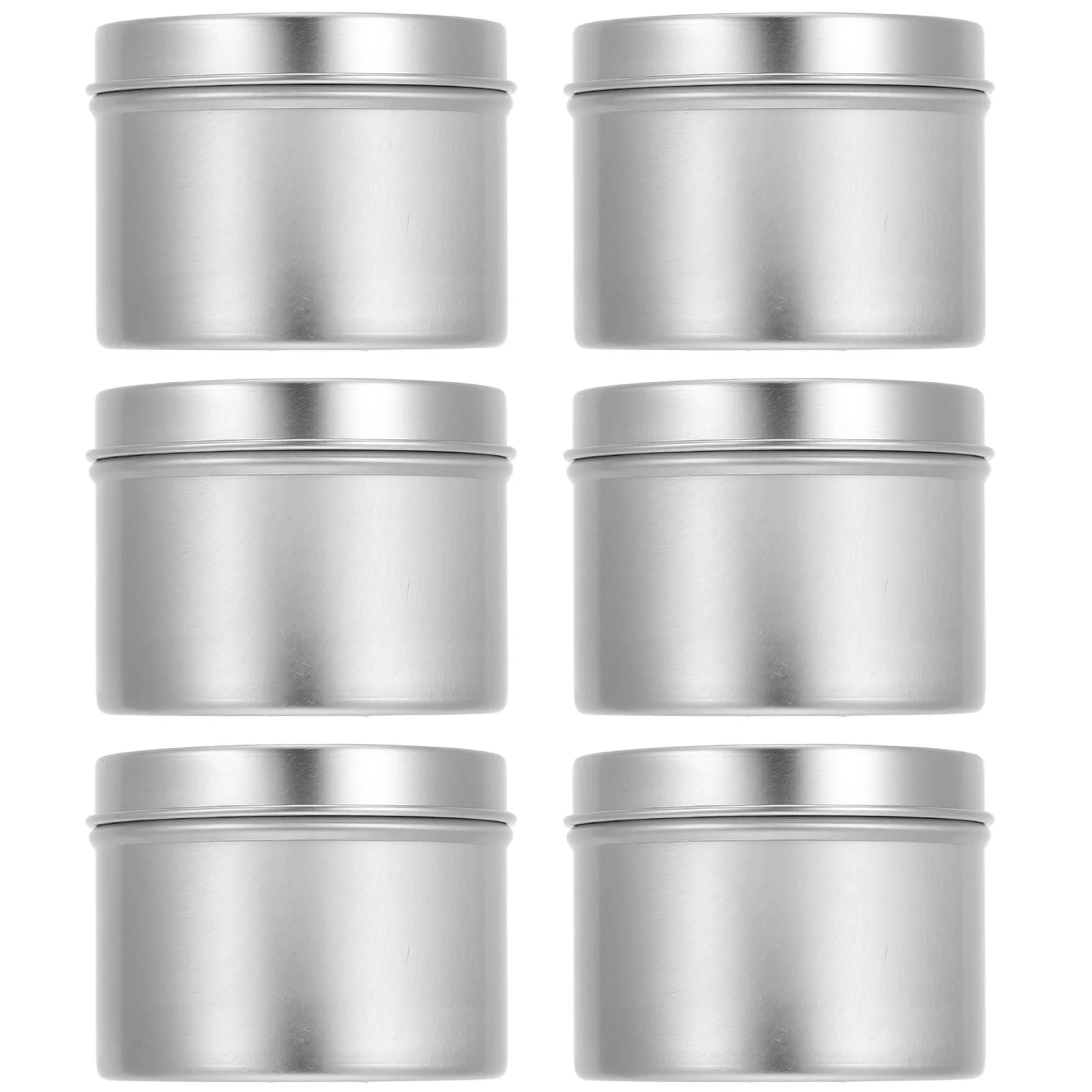 

6pcs 100ml Aluminum Jars Light Weight Portable Sealed Tin Containers Storage For Tea Coffee Spices Handmade Candles