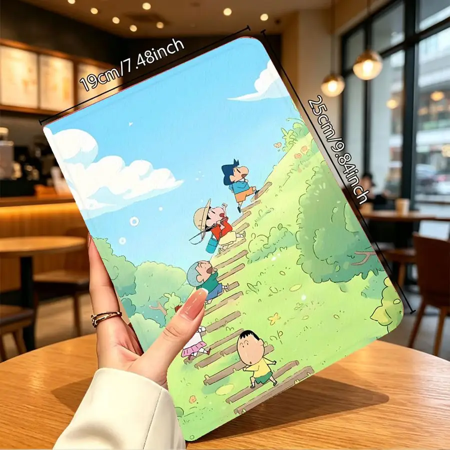 C-Crayon Shin-Chans Anime with Pencil Slot Case for Apple iPad Pro11 13 10th 7/8/9th Air 11 13 M4 M3 M2 A16 2026 Air 4/5/6th