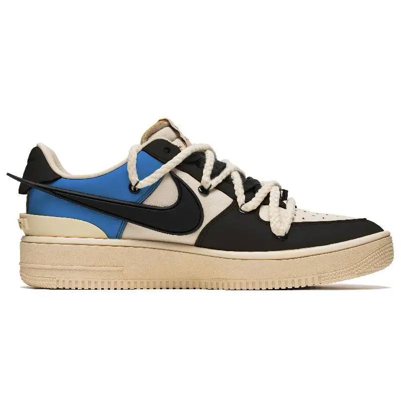 【Customize】Nike Air Force 1 Skateboarding Shoes Unisex Low-top Black/Blue Sneakers shoes DV3464-002