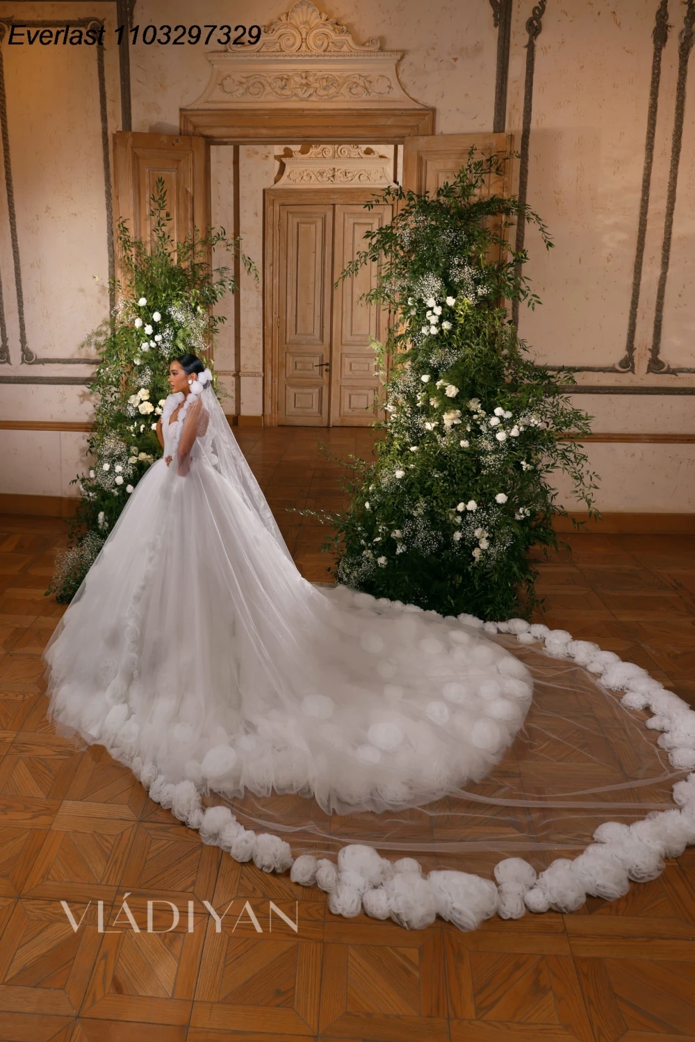 EVLAST elegancka suknia ślubna o linii A jedno ramię Vestido De Novia cekiny 3D kwiatowa aplikacja suknia ślubna Robe De Marie TBD09