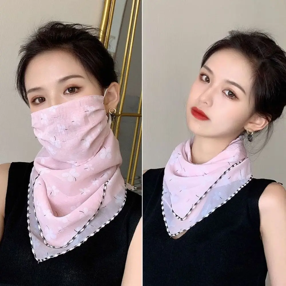 Fashion UV Protection Bike Mask Windproof Dustproof Breathable Motorcycle Scarf Chiffon Full Face Mask Hiking Cycling