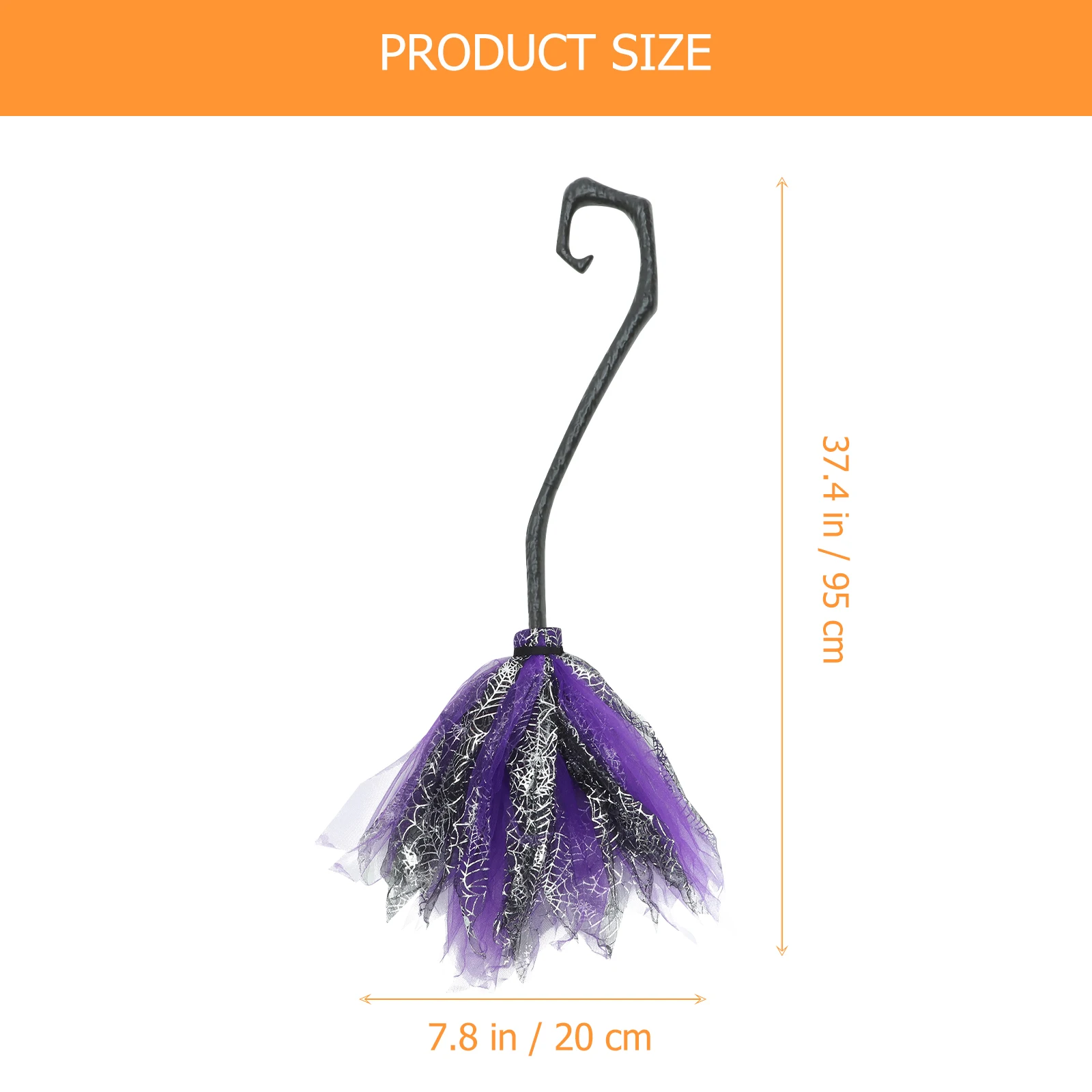 Vassoura de bruxa adereço malha destacável de plástico para festa de halloween cosplay traje acessório carnaval masquerade vestir-se ferramenta