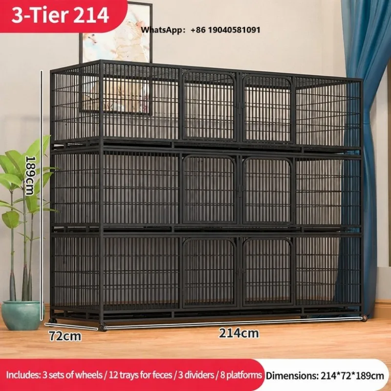 Three Tiers One Piece Breeding Cage Heavy Duty Metal Wire Pet Cage for Small Animals Indoor Multi Level