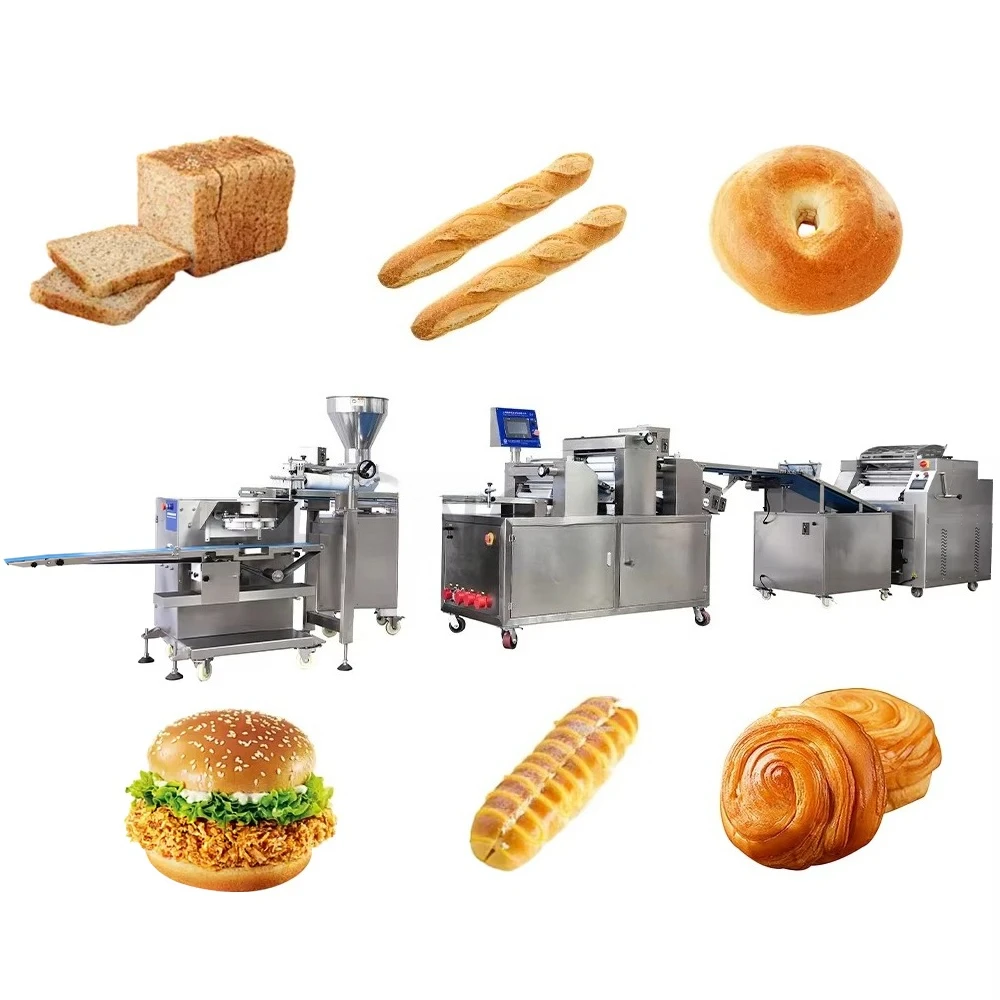 Bagel tostado industrial personalizado y pan de hamburguesa chino, fabricación automática de línea completa para grandes empresas