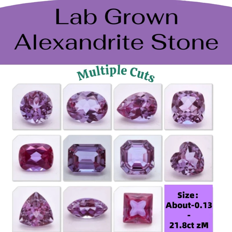 

Lab Grown Alexandrite Stone Multiple Cuts Available High Quality Eco-Friendly Color Changing Gem Selectable AGL Certificate