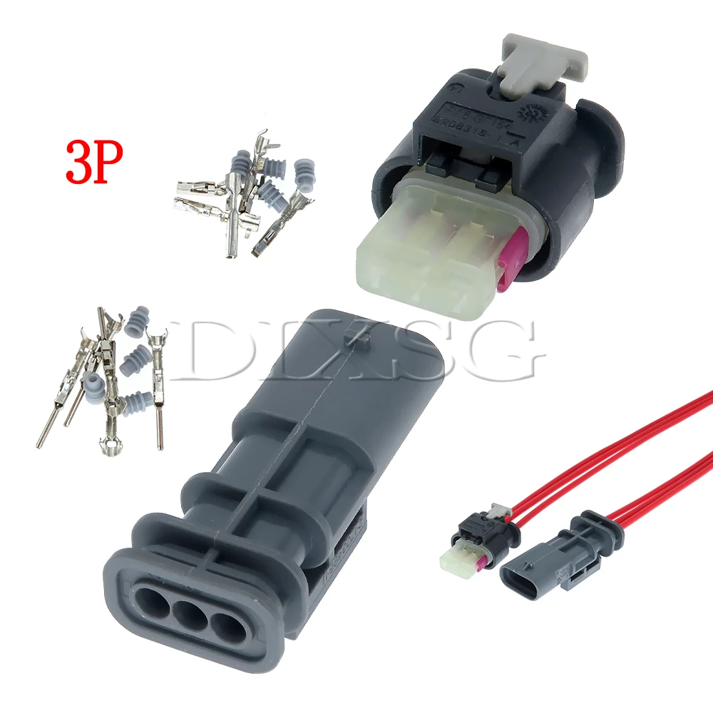 1 Set 3 Pin 2-1718644-1 2-1703496-1 2208316-1 1703494-1 2-1703496-1 Car Wire Harness Waterproof Connector for VW Audi BWM