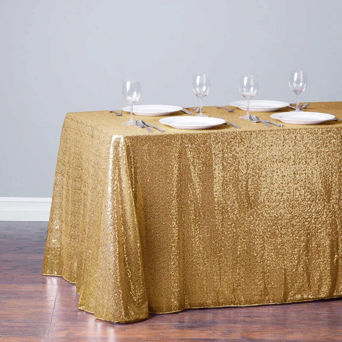 Glitter Sequin Table Cloth Rectangular Spliced Table Cover Rose Gold Tablecloth for Wedding Birthday Party Home Decoration