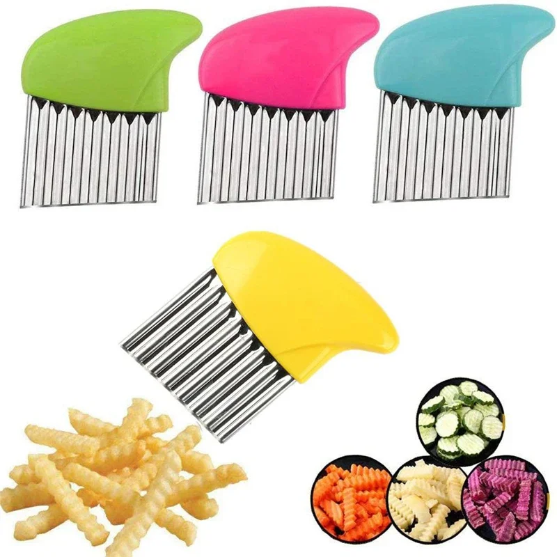 Kartoffelschneider, Chips, Pommes-Frites-Maker, Schäler, geschnittener Teig, Obst, Gemüse, Küchenzubehör, Werkzeug, Messer, Zerkleinerer, Crinkle Wavy Slicer
