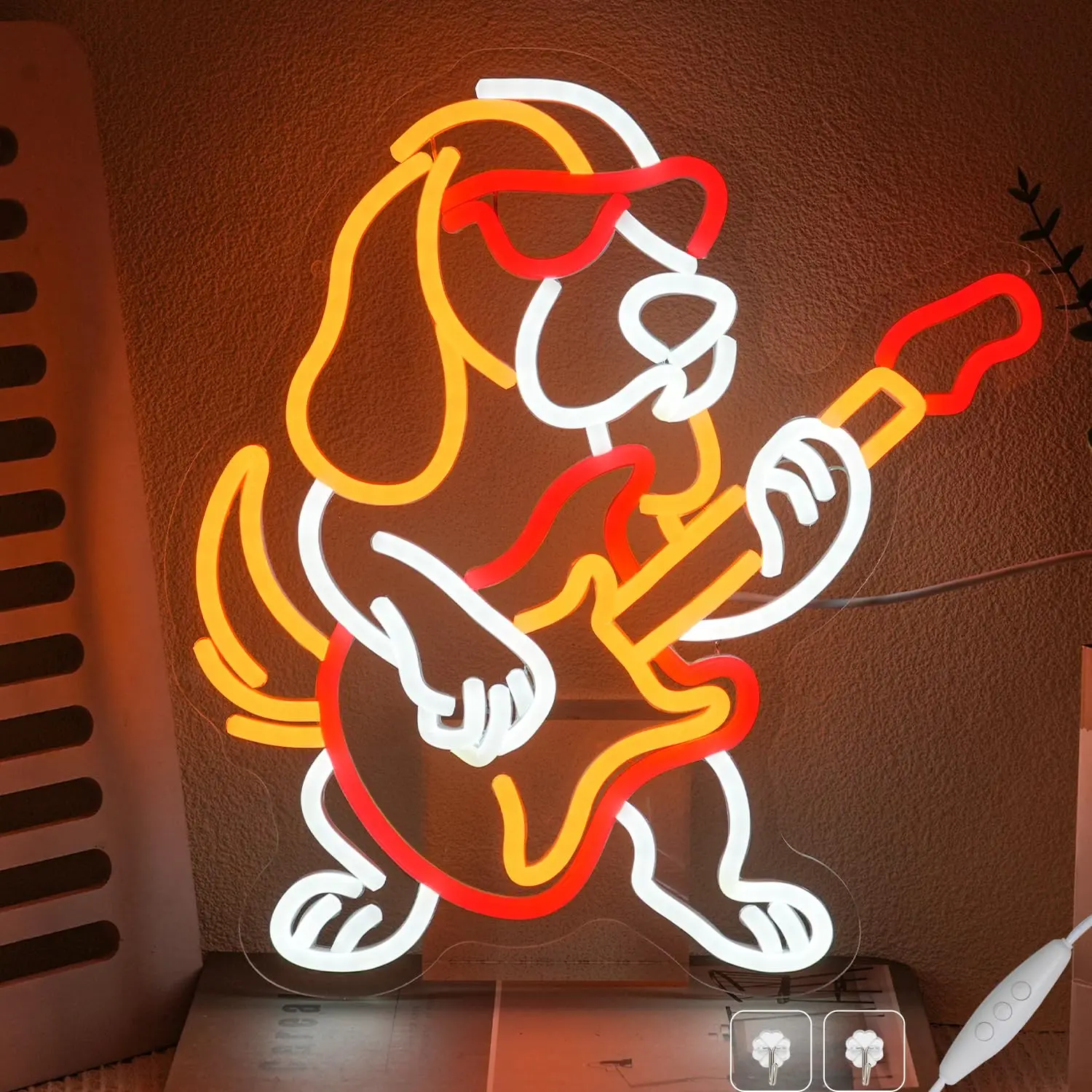 

Такса Гитара Неоновая Вывеска с регулируемой яркостью Собака Музыка Светодиодная Подсветка Вывеска для Настенного Декора Спальни Гостиной Магазин Вечеринка Декор Животных