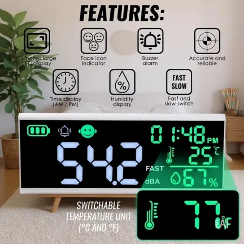misuratore-di-livello-sonoro-digitale-30~130db-con-monitoraggio-in-tempo-reale-display-a-colori-da-13'-e-orologio-montabile-a-parete
